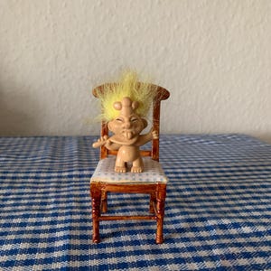 Vintage, Escala 1:6, Casa de Muñecas, Década de 1980, Miniatura, Pelo Amarillo, Plástico, Troll, Divertido, Chef, Figura, Muñeca, Coleccionable, Lápiz Topper, Niño