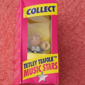Vintage, 1990s, Collectible, Plastic, Tetley Tea Bags, Tetley Teafolk, Music Stars, Archie, Figure, Figurine, Collectibles, TV, Memorabilia