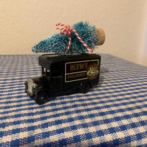 Altered, Vintage, Lledo, Days Gone, Kiwi Polishes, Advertising, 1934, Dennis, Delivery Van, Collectible, Christmas Tree, Ornament, Gift, Men