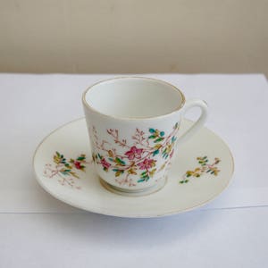Vintage, I S Imoge, Small Tea Cup And Saucer, Pink, Blossom, Design And Gold Rim, Collectible, Home Decor, Dining, Kitchen, Gift, Mother