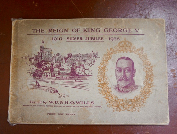 Vintage, 1935, WD & HO Wills, the Reign of King George V, Silver Jubilee,  Set of Portraits of Royalty, Royal, Cigarette Cards, Collectible