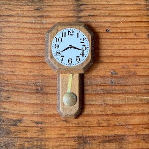 Vintage, Nostalgia Collection, 1:12th Scale, Dolls House, Wooden, Wall Clock, Ornament, Display, Miniature, Collectible, Scale Model, Gift