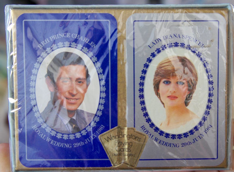 Vintage Sealed Waddingtons 1981 Royal Wedding Prince Charles And Lady Diana Spencer Playing Cards With Box Royalty Memorabilia UK