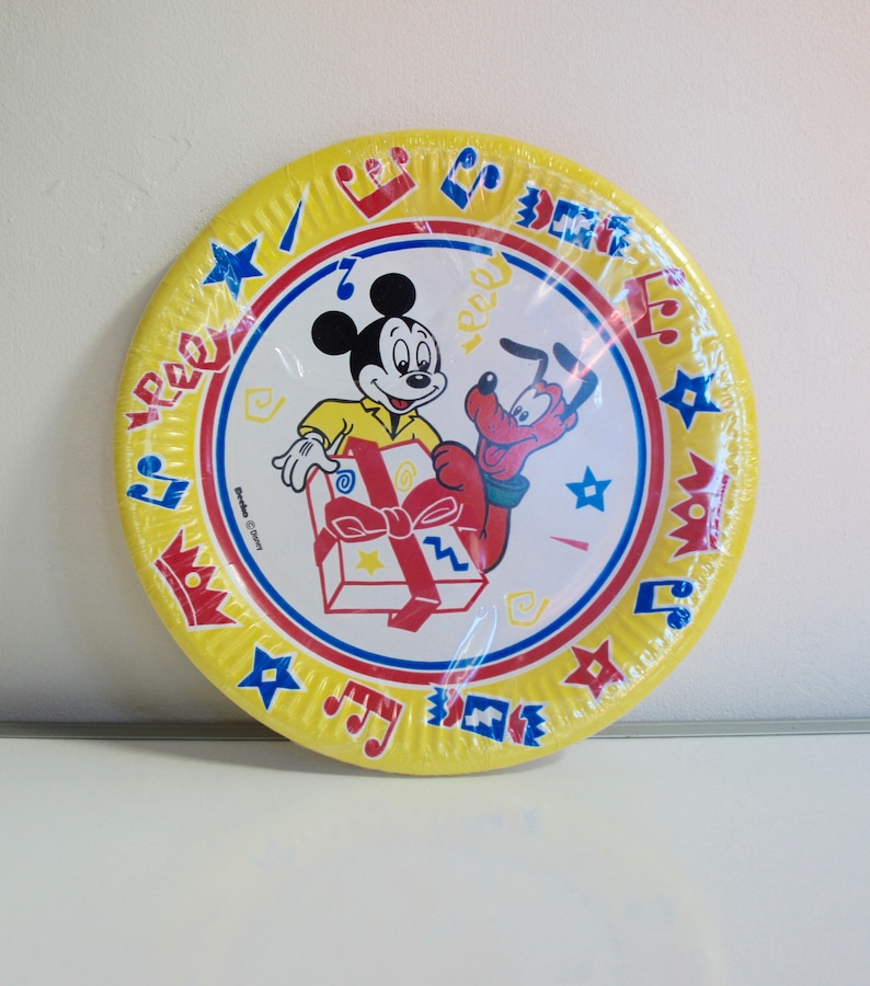 Boy Vintage Brother Pluto Paper Unopened 1980 Plate Mickey Mouse New In Original Packaging Celebration Son Mickey Mouse Disney