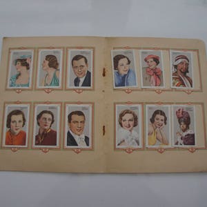Vintage, 1935, Completo, Estrella de Escenario y Pantalla, Tarjeta de Cigarrillo, Album,