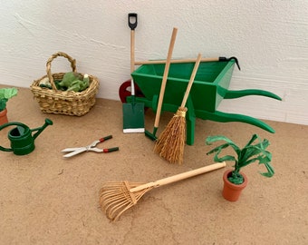 1:12 Puppenhaus Miniature Möbel Gartenarbeit Werkzeuge Schaufel Hacke Rechen 