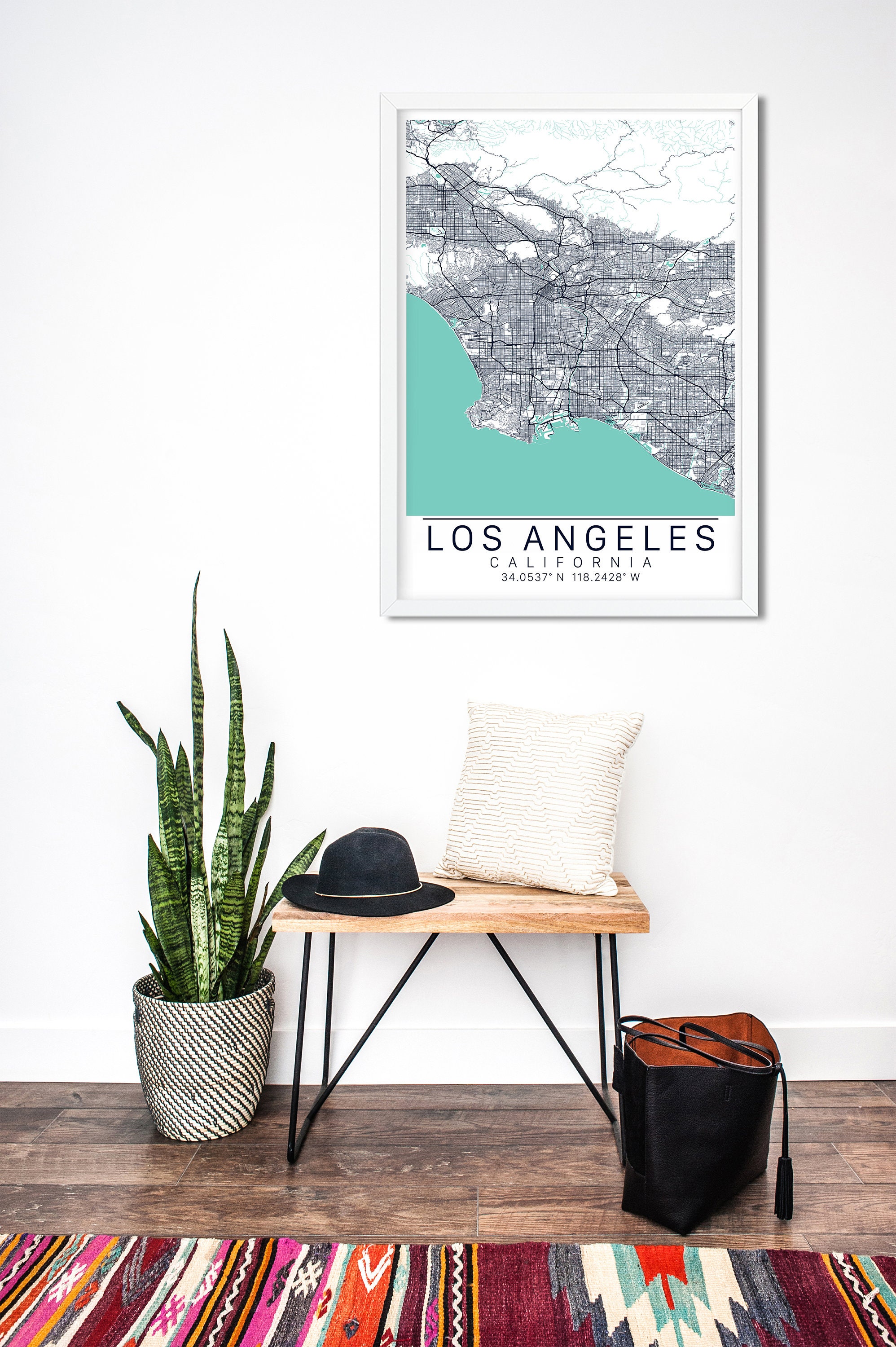 Los Angeles Map Art Print - Map of Los Angeles California - City Art ...