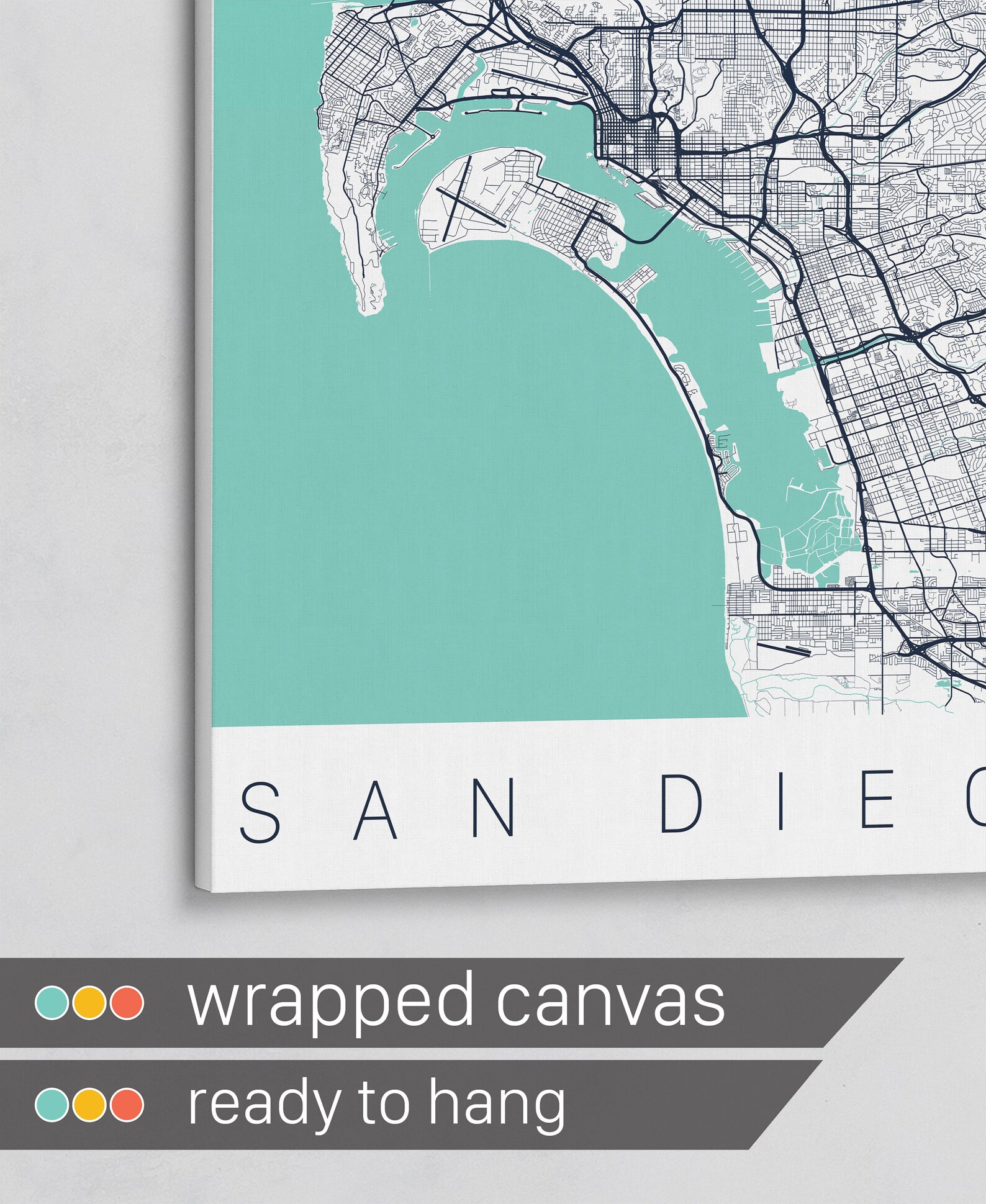 San Diego Map Art Print Map of San Diego California City - Etsy