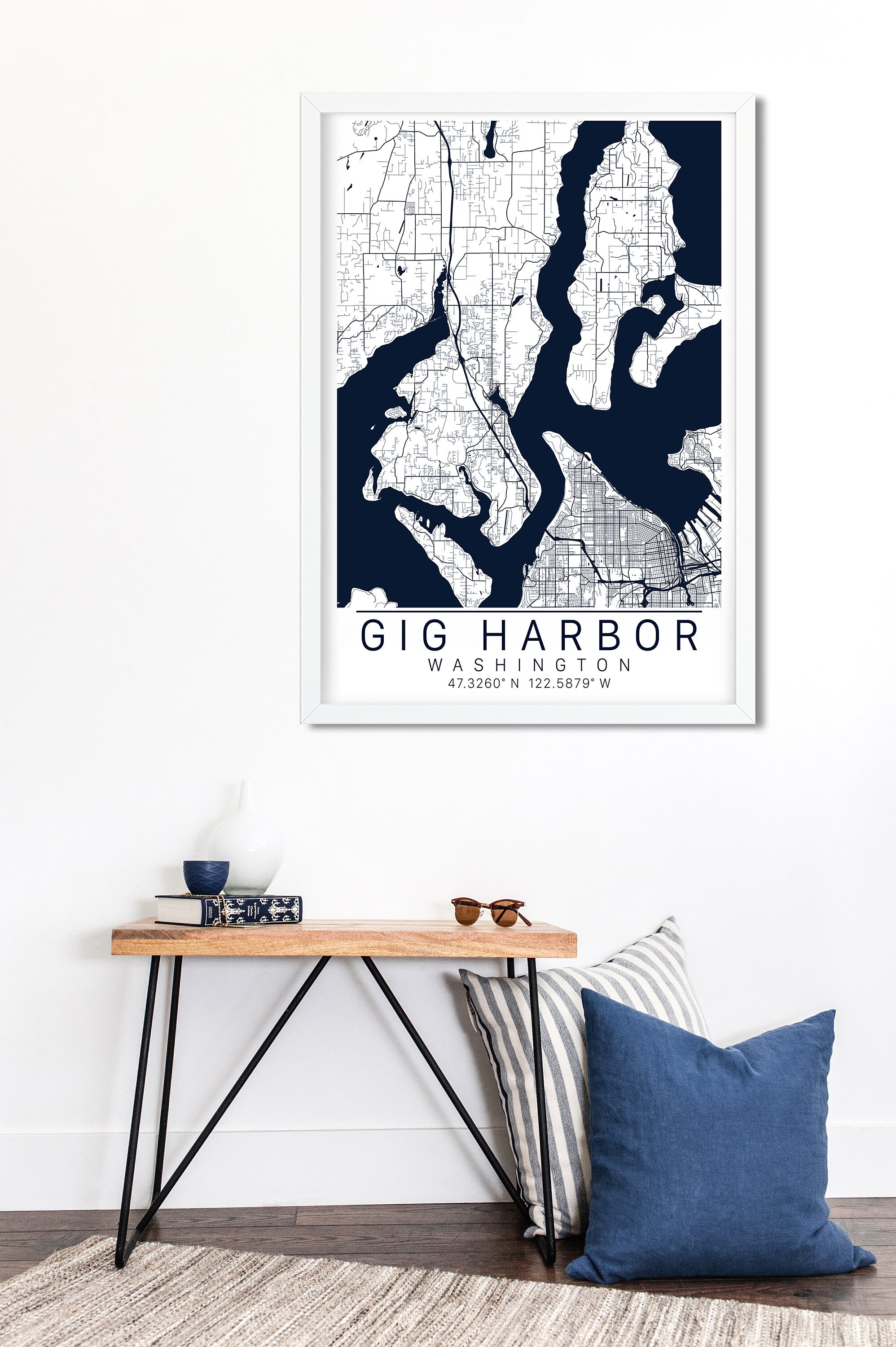 Gig Harbor Map Art Gig Harbor City Art Print Map of Gig | Etsy
