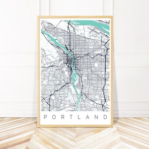 Portland Map Art Print - Map of Portland OR  - Map Art - City Map - Print, Canvas or Framed - Wayfinder Creative