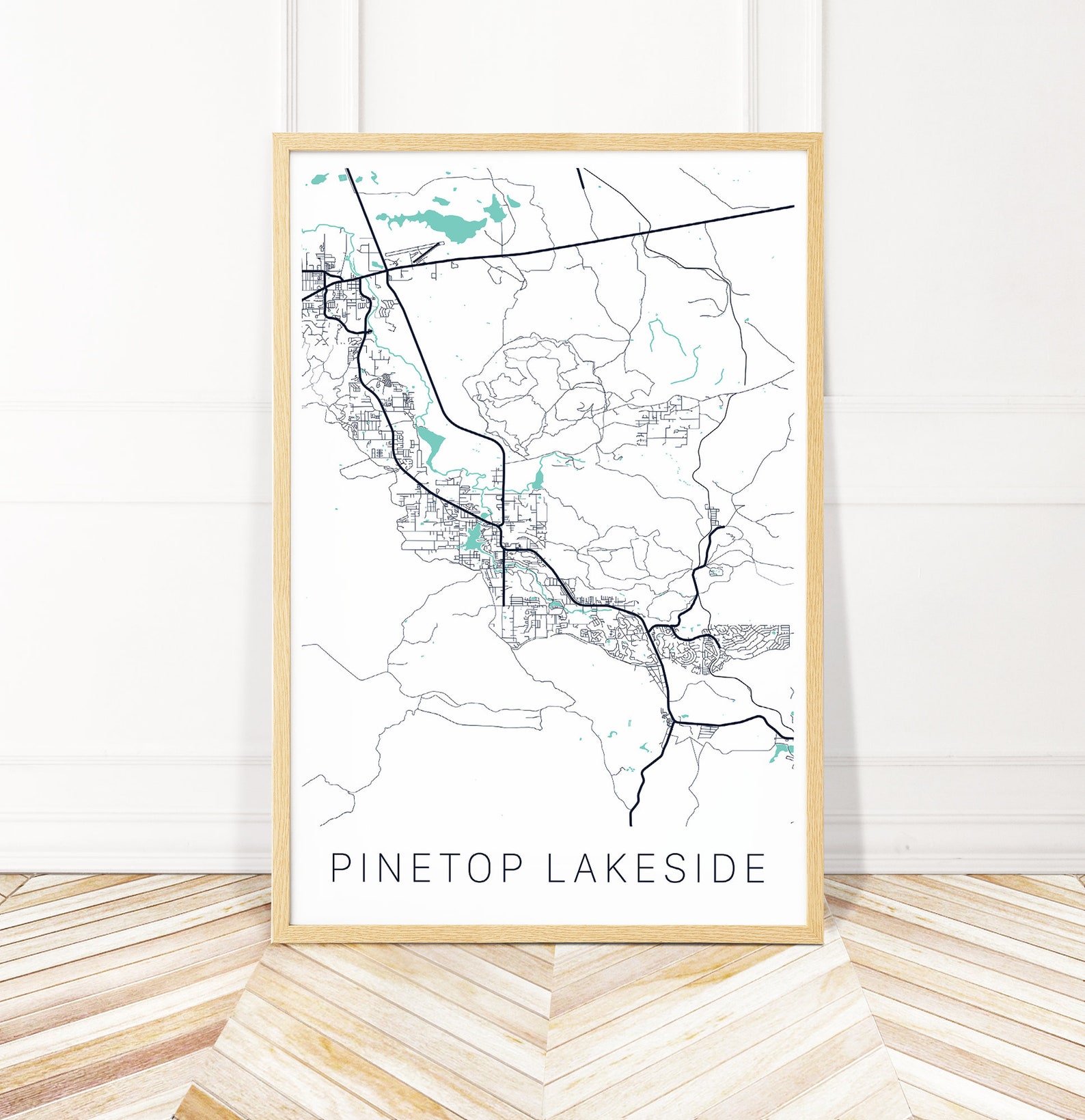 Map Art Print Map of Lakeside Etsy