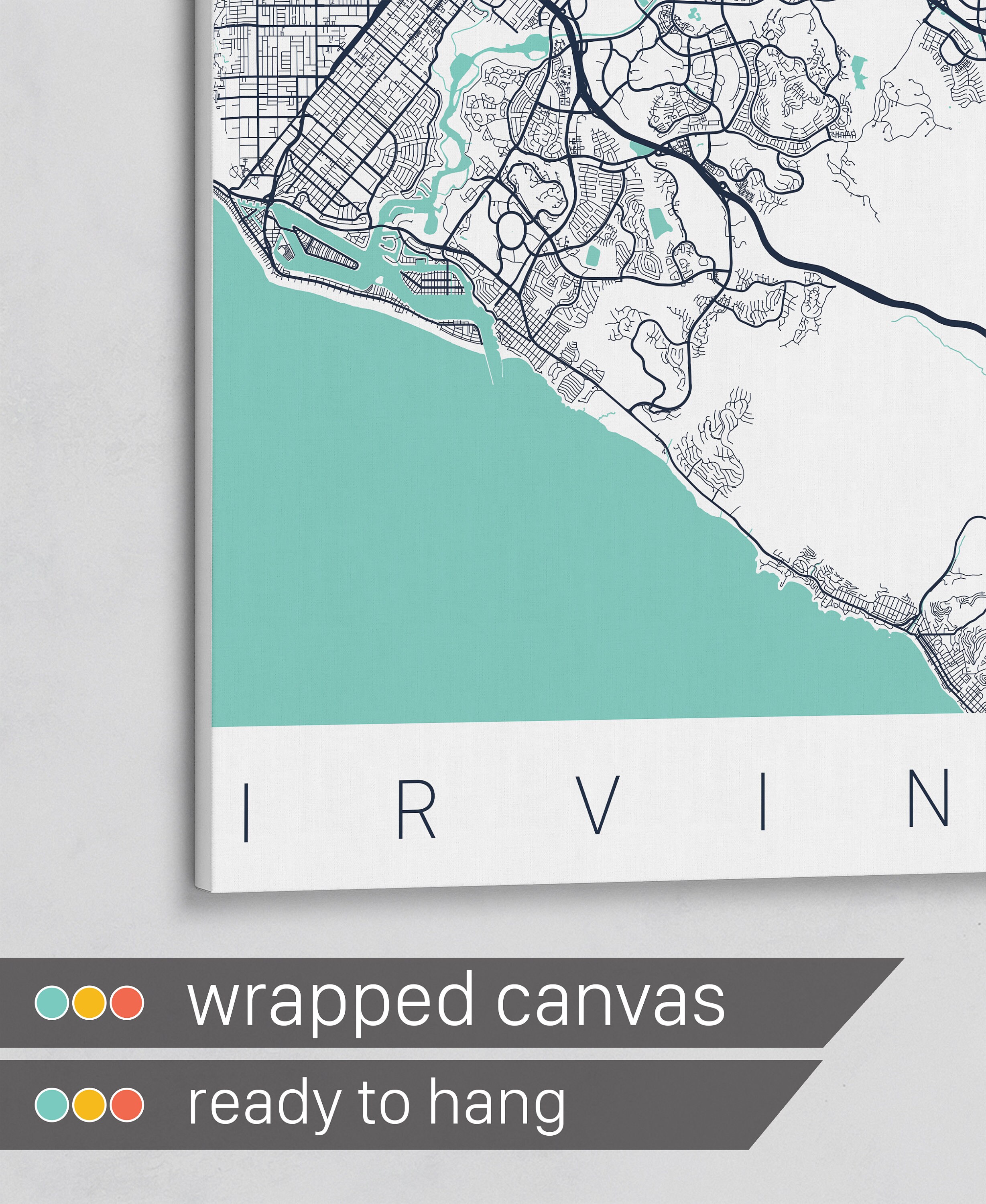 Irvine California Map Art Print Map of Irvine CA City Art Etsy