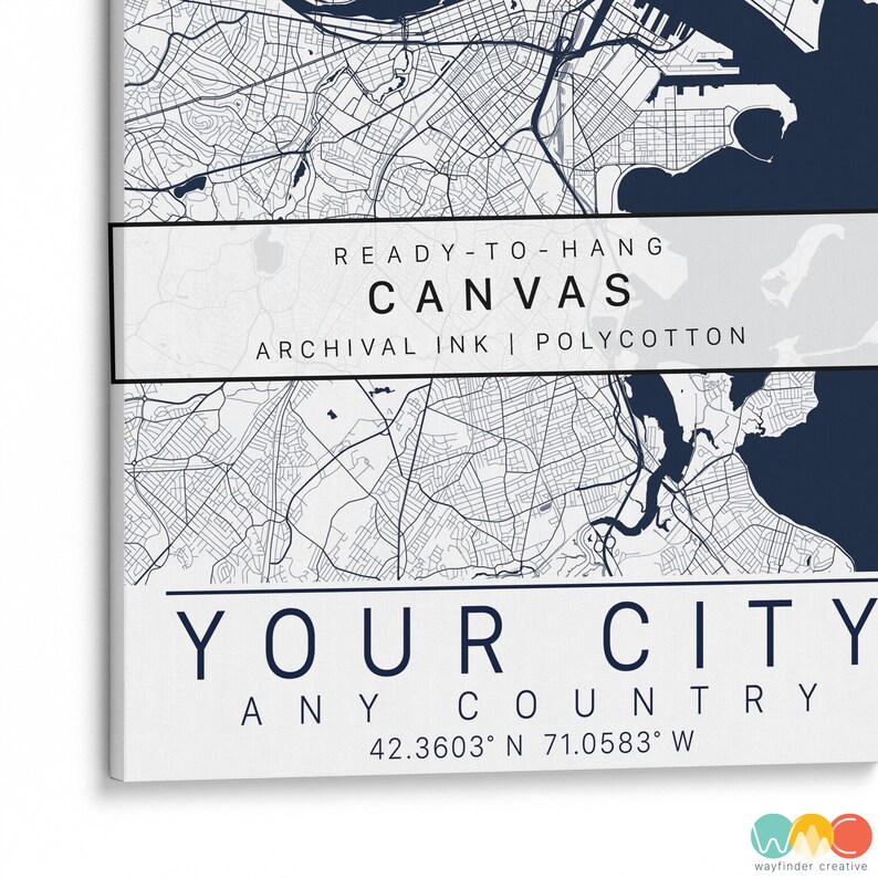City Map Wall Art Framed, Canvas or Print - Wayfinder Creative 画像 9