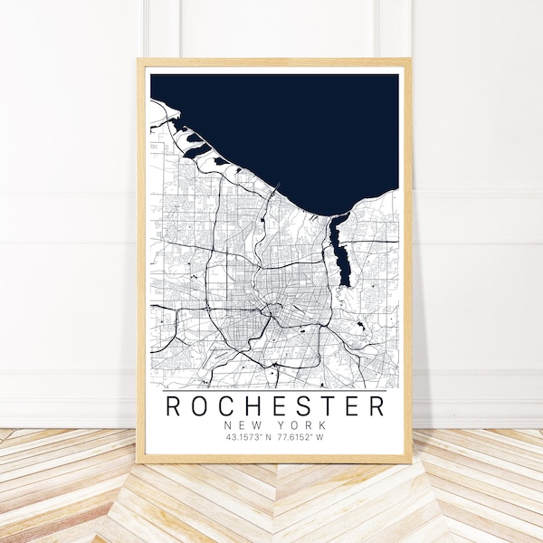 Rochester Map Etsy