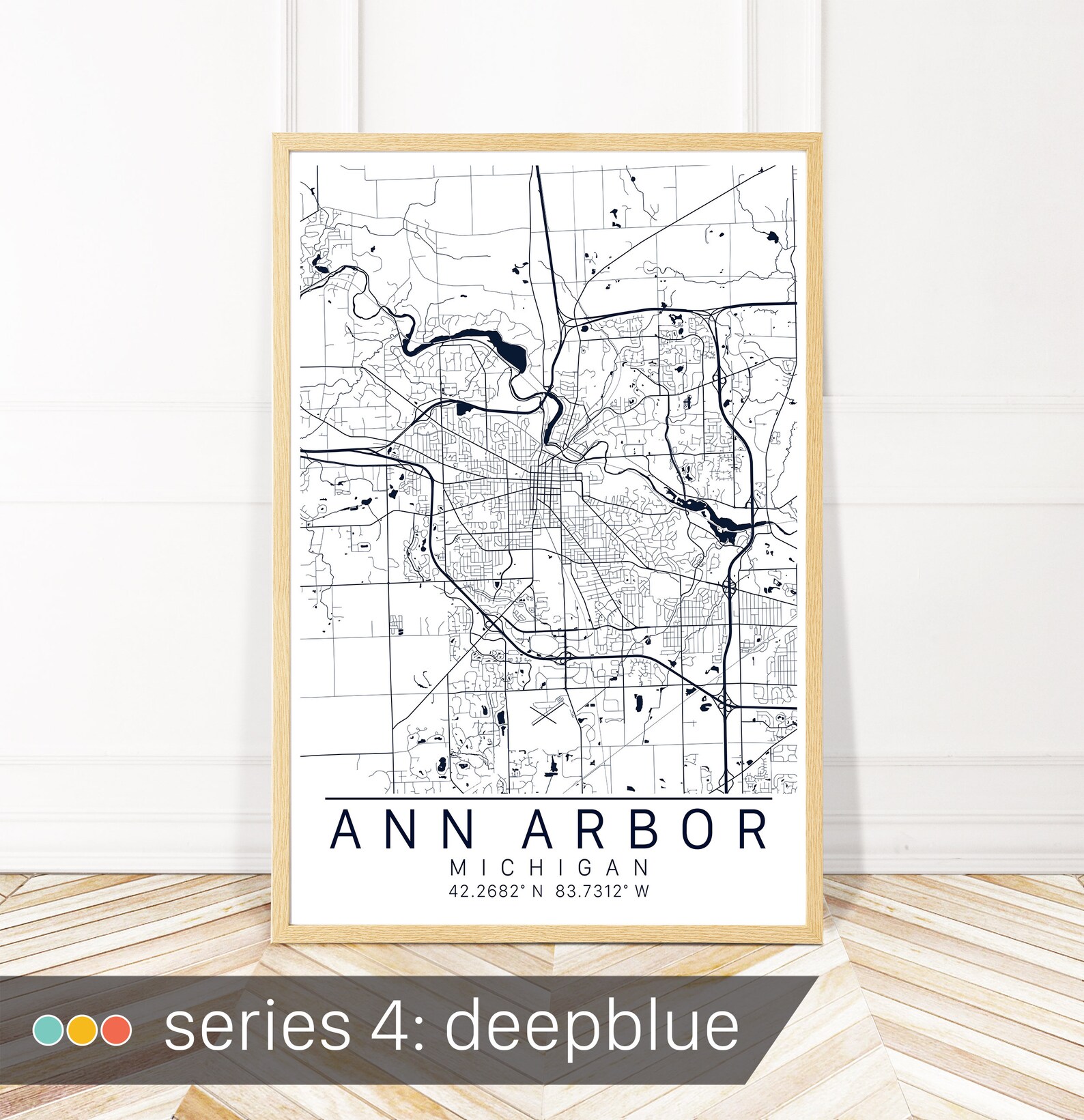 Ann Arbor Map Art Map Print of Ann Arbor Michigan City | Etsy