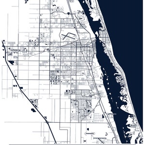Vero Beach Map Art Framed, Canvas or Print - Map of Vero Beach FL - City Map Wall Art by ...