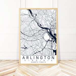 Arlington Map Art  Framed, Canvas or Print - City Map Wall Art by Wayfinder Creative