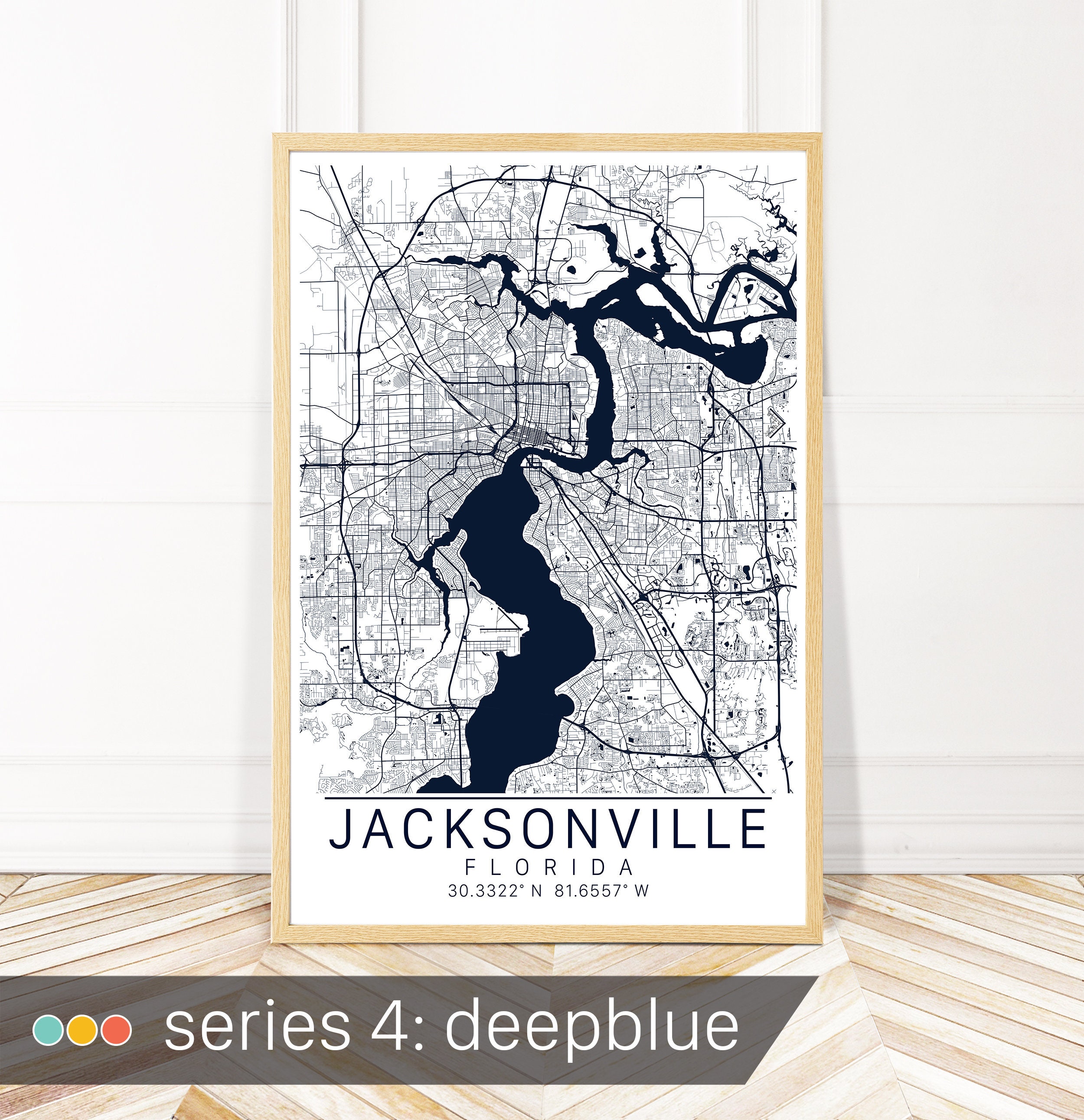 Jacksonville Map Art Print - Map of Jacksonville Florida - City Art ...