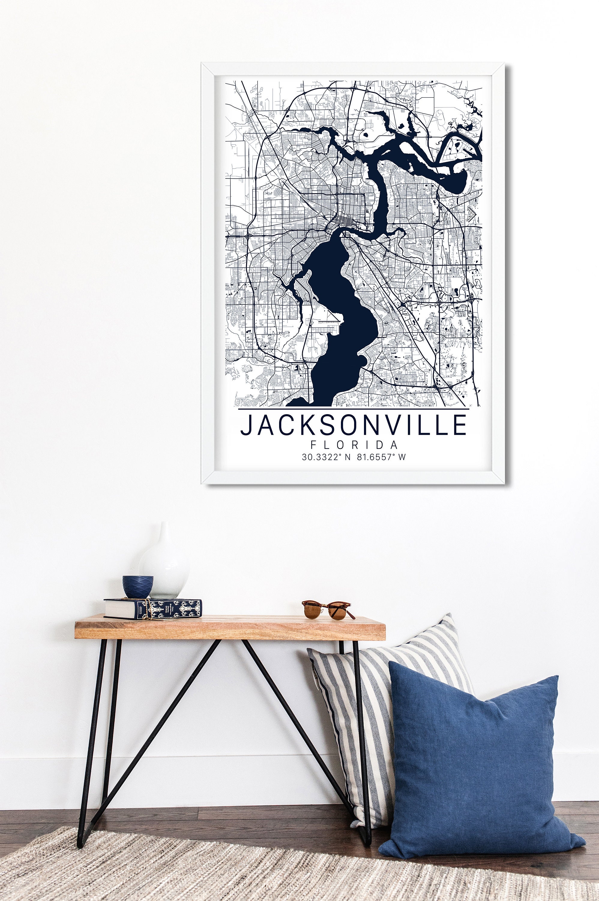 Jacksonville Map Art Print - Map of Jacksonville Florida - City Art ...