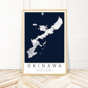 Okinawa Map Art Framed, Canvas or Print - Map of Okinawa Japan - City Map Wall Art by Wayfinder Creative