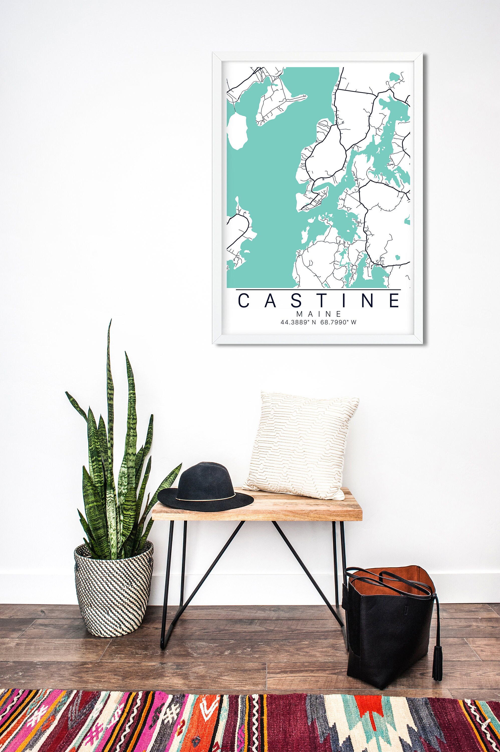 Castine Maine City Art Castine Map Art City Art Carte Etsy Canada