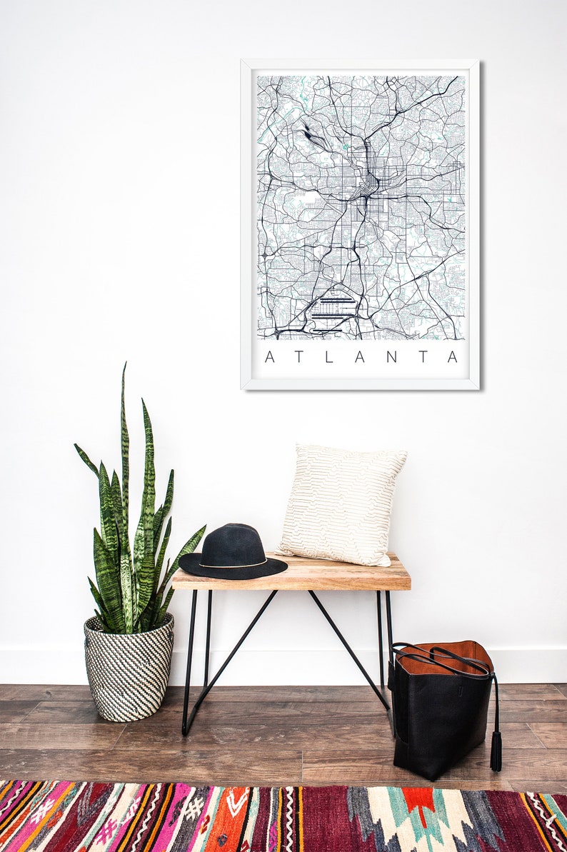 Atlanta Map City Art Map of Atlanta Georgia Map Art - Etsy