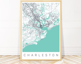 Charleston Map Art | Etsy