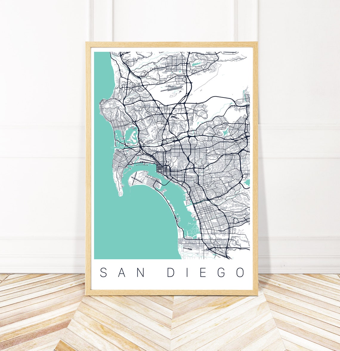 San Diego Map Art Print Map of San Diego California City - Etsy