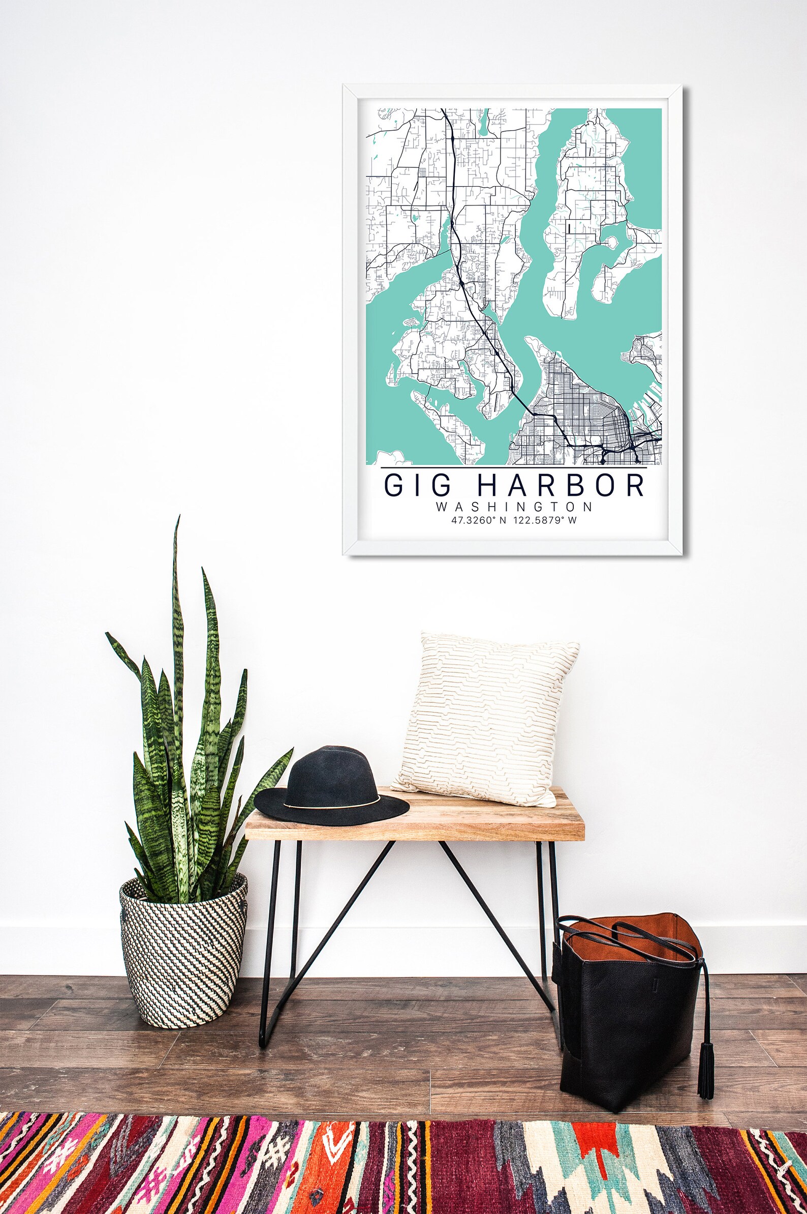 Gig Harbor Map Art Gig Harbor City Art Print Map of Gig | Etsy