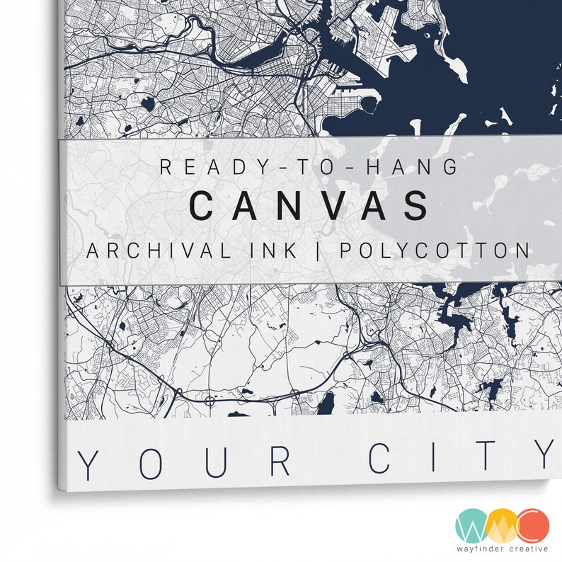 Bend OR Map Art Framed Canvas or Print Map of Bend Oregon Etsy