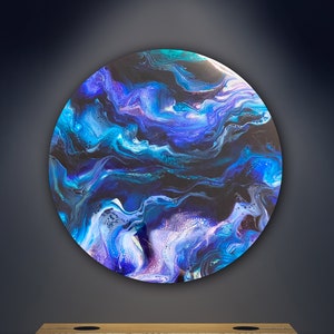 Resin paintings//round wall artwork//Epoxy painting//app. 50 cm round with gold accents