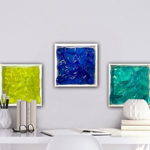 modern painting/small wall art/3D picture/structural picture/mini painting/wall art set of 3/abstract artwork/approx. 3x20x20cm image 9