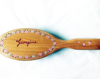 Large Kent wooden hairbrush - Garland design