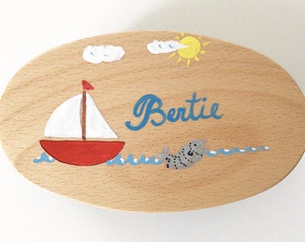 Personalised Military BOYS BRUSH Sail Boat