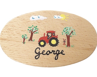 Personalised Military BOYS BRUSH Tractor and Trees