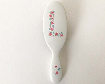 BROSSE À CHEVEUX MASON PEARSON avec initiales personnalisées en fleurs roses