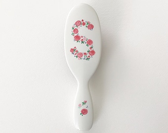 MASON PEARSON HAIRBRUSH with personalized initial roses design