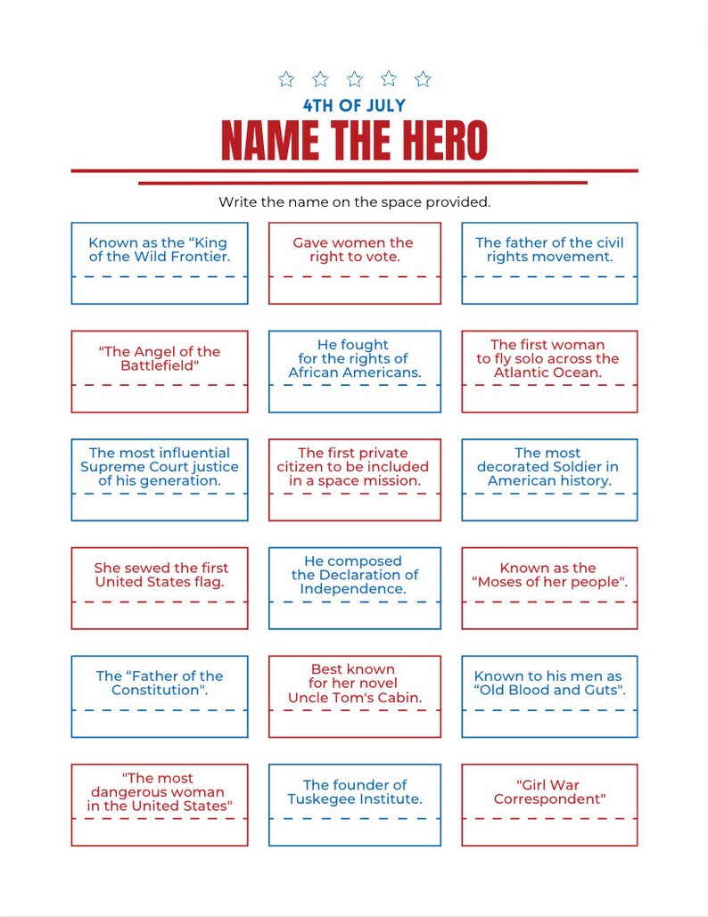 PRINTABLE July 4th TRIVIA BUNDLE Game, Party Game, Patriotic Game ...