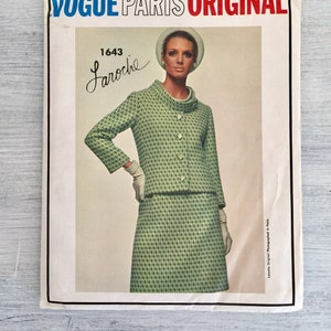 Vogue Paris Original Laroche Sewing Pattern 1643 skirt & top Dress Size 10