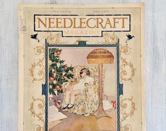 1925 Needlecraft Magazine Craft Patterns Embroidery Tatting Vintage Needle Craft