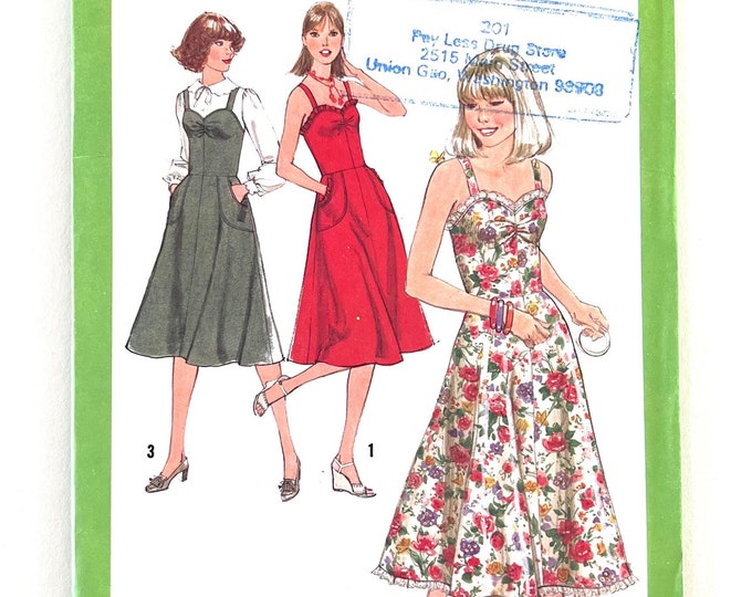 70's Summer Dress Sewing Pattern Simplicity8467 Size 12 Uncut - Etsy