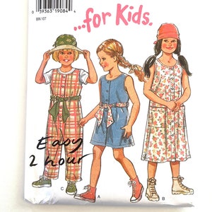Childrens Jumpsuit Jumper Dress Sewing Pattern New Look 6515 Size 3-8 uncut