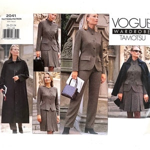 Coat Jacket Tamotsu Vogue 2041 Sewing Pattern Shirt Top Skirt Pants Size 20-22-24 uncut