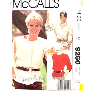 Cowl Neck Pullover Top McCall&#39;s 9260 Sewing Pattern Turtle Neck Shirt Size 14 uncut