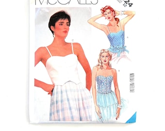 1980s Backwrap Camisole Sewing Pattern McCall's 2024 Strapless Camisole Size 12