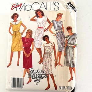 Dress Sewing Pattern McCalls 2983 Pullover Dress with Tie Belt Size 8 uncut