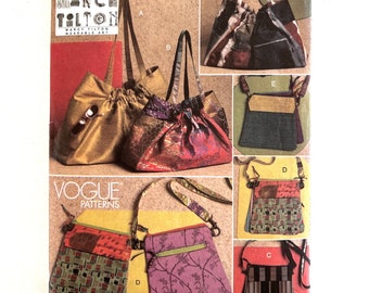 Handbag Sewing Pattern Purse Pattern Vogue 8590 Large Tote Accessories uncut