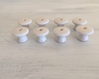 Jewelry Box Knobs,  White Porcelain Glass Drawer Pulls Chest Handle