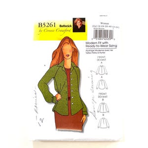 Womens Button Down Blouse Sewing Pattern Butterick 5261 Collar Shirt Size XXL-6X uncut