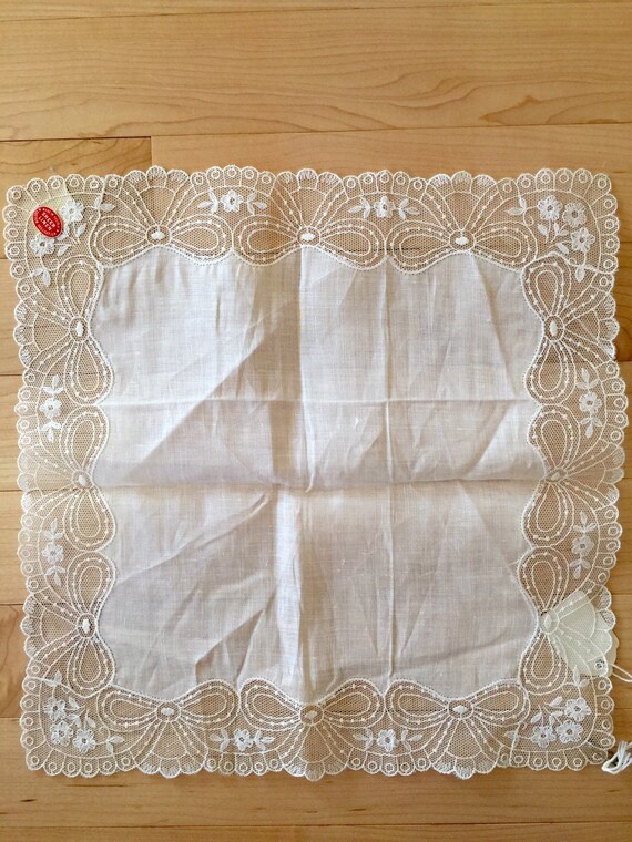 Sheer Linen Wedding Hanky, Handmade Antique Linen… - image 9